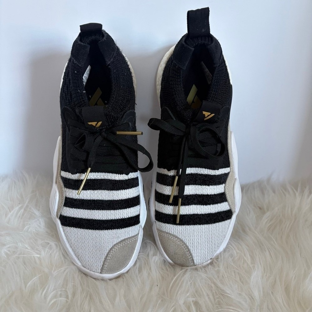 Adidas Trae Young 2 Super Villain White Black Sneakers Boys 6.5 Women 8 H06473 - Picture 12 of 16